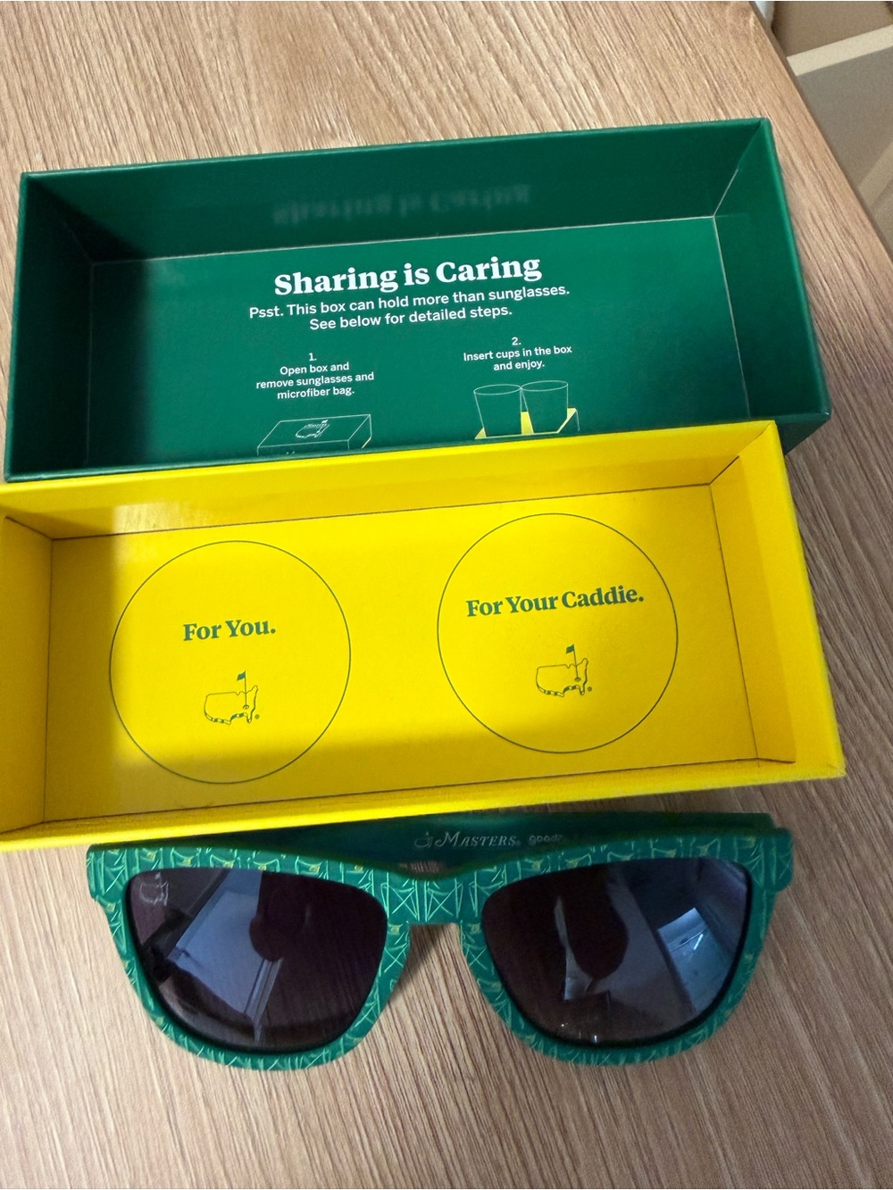 Masters Green Sunglasses with Yellow Gift Box